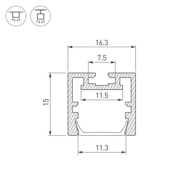 Профиль Arlight PDS-ZM-Plus-2000 Anod 035020 Фото № 2
