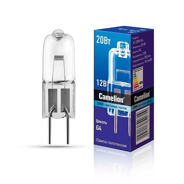 Лампа галогенная Camelion JC 20W G4 3000K 1955 Фото № 1