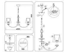 Подвесная люстра Ambrella Light High Light Ceramo Classic LH75025 1