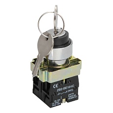 Переключатель LAY5-BG45 на 2 положения с ключом без фиксации IEK BSW80-BG-2-K02