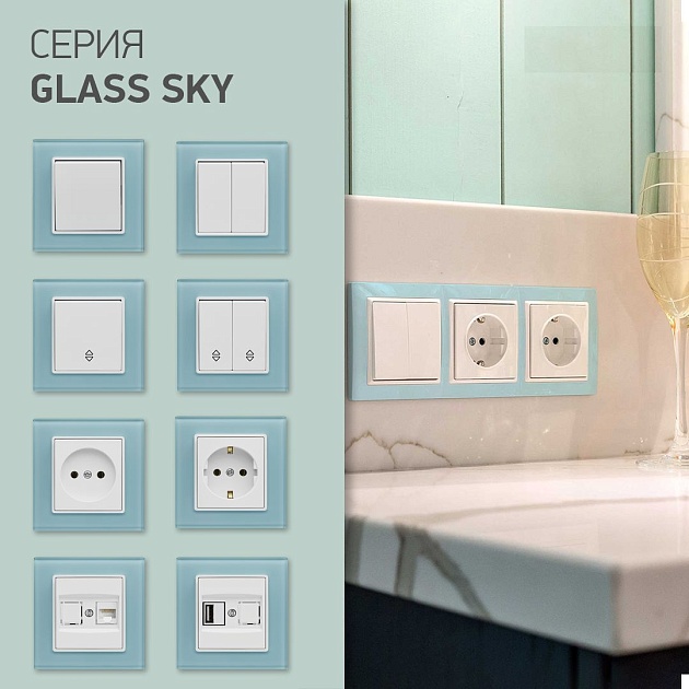 Розетка 2P Vesta-Electric Exclusive Blue голубой FRZ00040001SIN Фото № 4