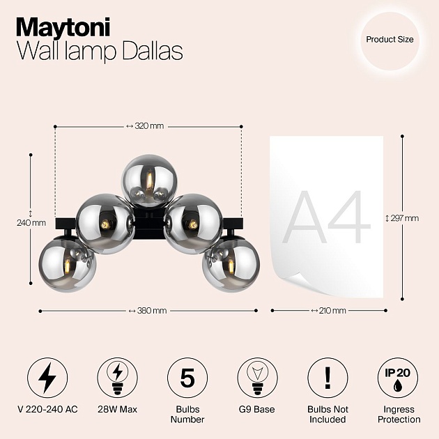 Бра Maytoni Dallas MOD547WL-05B Фото № 2