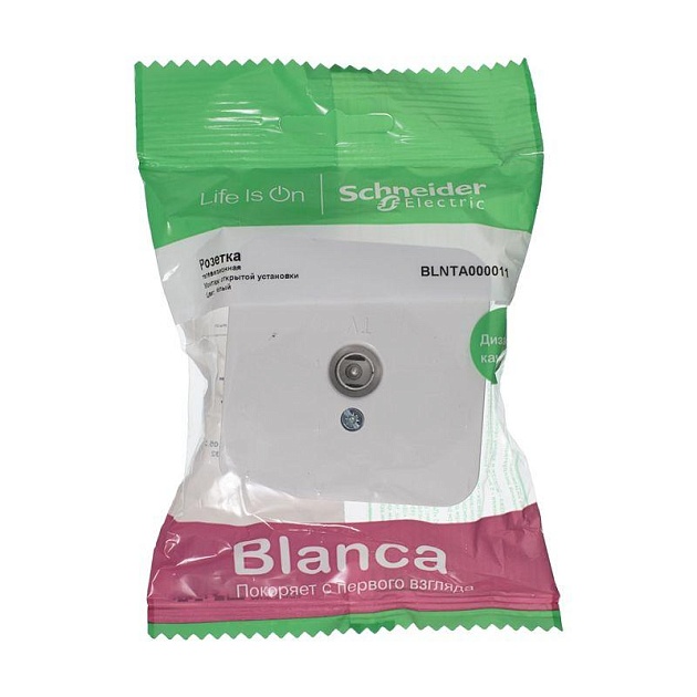 ТВ-розетка Systeme Electric Blanca белая BLNTA000011 Фото № 1