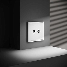 Розетка телевизионнная встраиваемая Voltum S70 оконечная TV+SAT, (белый матовый) VLS060402 1