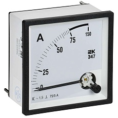 Амперметр Э47 75/5А класс точности 1,5 96х96мм IEK IPA20-6-0075-E