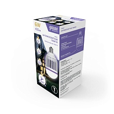 Лампа светодиодная антимоскитная Gauss E27 6W 3500K белая GMQ01 4