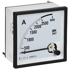 Амперметр Э47 2500/5А класс точности 1,5 96х96мм IEK IPA20-6-2500-E