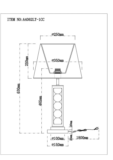 Настольная лампа Arte Lamp Jessica A4062LT-1CC Фото № 2