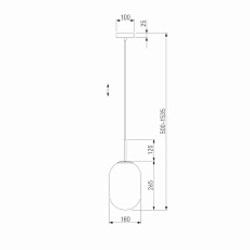 Подвесной светильник Eurosvet Loona 60161/1 латунь 1