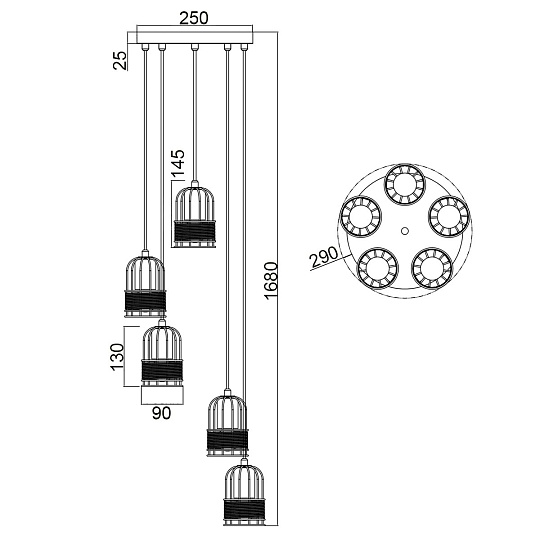 Подвесной светильник Vele Luce Extra VL6472P05 Фото № 5