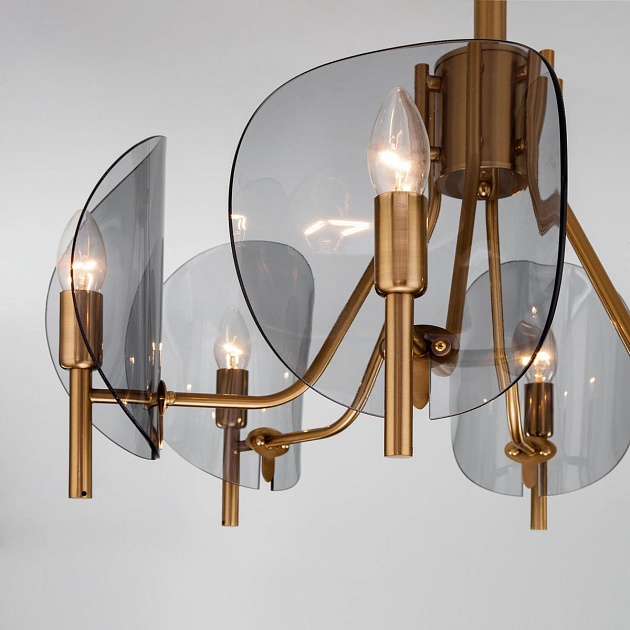 Потолочная люстра Eurosvet Rocco 60135/6 латунь изображение 4 Потолочная люстра Eurosvet Rocco 60135/6 латунь Фото № 4