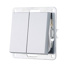 Переключатель LK Studio 2-кл., с двух мест (схема 6+6) 16 A, 250 B (серебристый металлик) LK80 841303-1 1