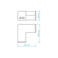 Модульный светодиодный светильник-коннектор L-образный Apeyron 30-17 1