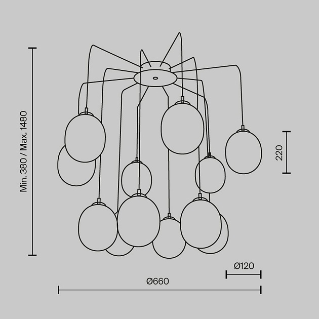 Подвесная люстра Maytoni Branch MOD176PL-12G Фото № 2