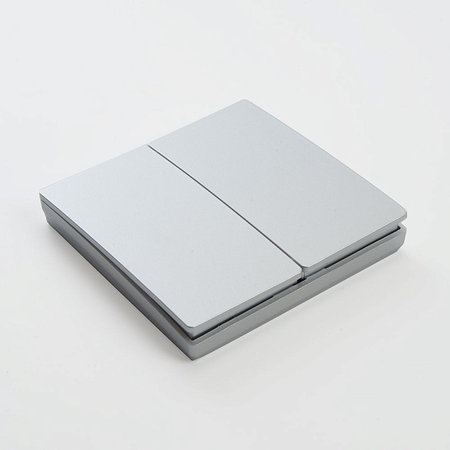 Выключатель двухклавишный беспроводной Feron Smart серебро TM82 41720 Фото № 1