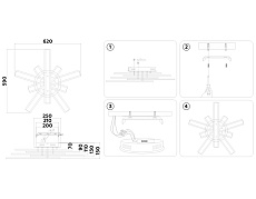 Потолочная светодиодная люстра Ambrella light Acrylica Original FA8906 3