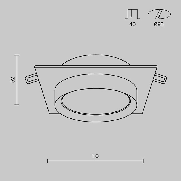 Встраиваемый светильник Maytoni Hoop DL086-GX53-SQ-WB изображение 7 Встраиваемый светильник Maytoni Hoop DL086-GX53-SQ-WB Фото № 7