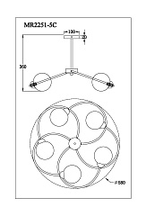 Потолочная люстра MyFar Leticia MR2251-5C 1