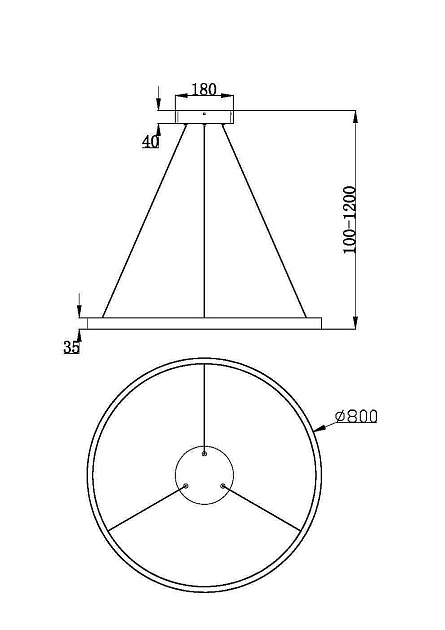 Подвесной светодиодный светильник Maytoni Rim MOD058PL-L42BSK изображение 2 Подвесной светодиодный светильник Maytoni Rim MOD058PL-L42BSK Фото № 2