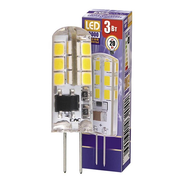Лампа светодиодная Jazzway G4 3W 2700K прозрачная 1032041 изображение 1 Лампа светодиодная Jazzway G4 3W 2700K прозрачная 1032041 Фото № 1