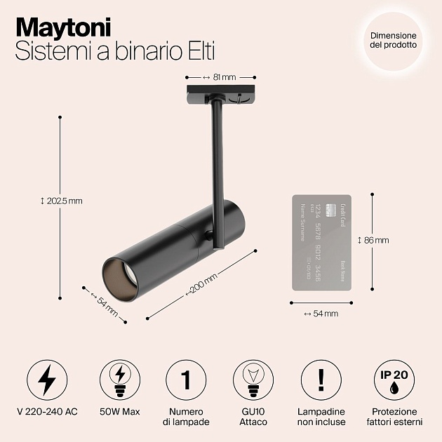 Трековый светильник Maytoni Track TR005-1-GU10-B Фото № 3