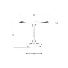 Стол обеденный DOBRIN MIA (черная столешница, черное основание) 219TD-LMZL MIA 2