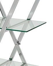 Стеллаж Stool Group Гейт прозрачное стекло сталь серебро EDCS-006 4