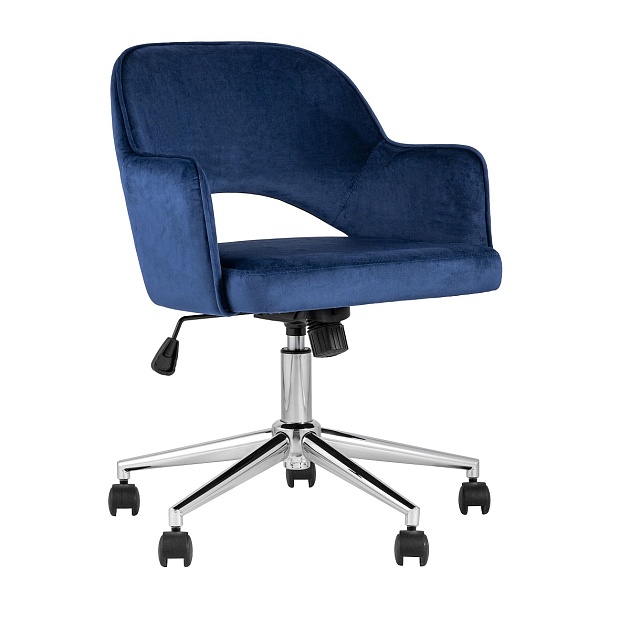 Офисное кресло Stool Group Кларк велюр синий CLARKSON BLUE CHROME Фото № 1
