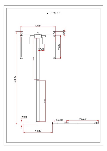 Торшер Moderli Levi V10758-4F Фото № 2