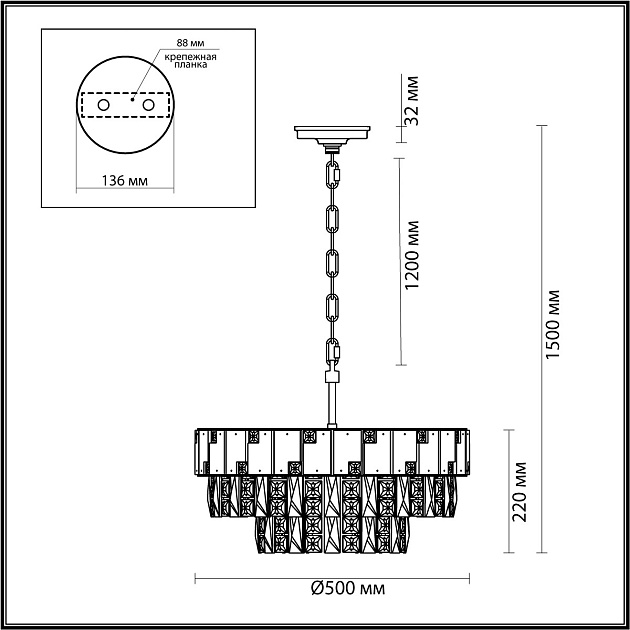 Подвесная люстра Odeon Light Hall Chessi 5076/11 изображение 5 Подвесная люстра Odeon Light Hall Chessi 5076/11 Фото № 5