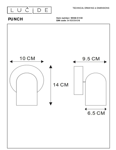 Спот Lucide Punch 13958/01/30 Фото № 2