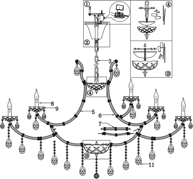 Подвесная люстра Maytoni Erna DIA880-PL-35-G Фото № 9