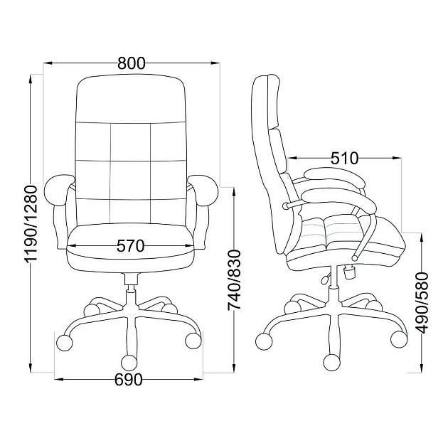 Кресло руководителя AksHome August темно-коричневый, экокожа 86349 Фото № 2
