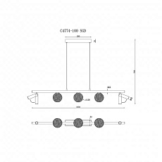 Подвесная светодиодная люстра iLedex Telescope C4774-100 SGD 1