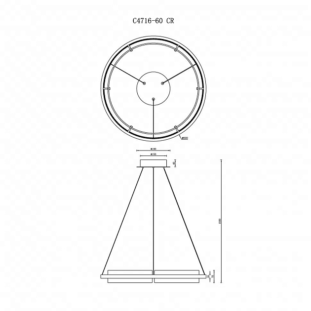 Подвесной светодиодный светильник iLedex Meridian C4716-60 CR Фото № 2