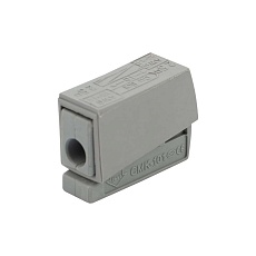 Строительно-монтажная клемма СМК 224-101 для светильника на 1 проводник (1,0-2,5)/(0,5-2,5) мм², серая (10 шт./уп.) REXANT 07-2401-10 2