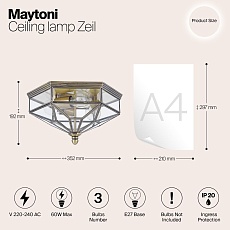 Потолочный светильник Maytoni Zeil H356-CL-03-BZ 1