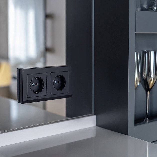 Розетка с заземлением Werkel черный матовый W1171008 4690389156878 Фото № 16