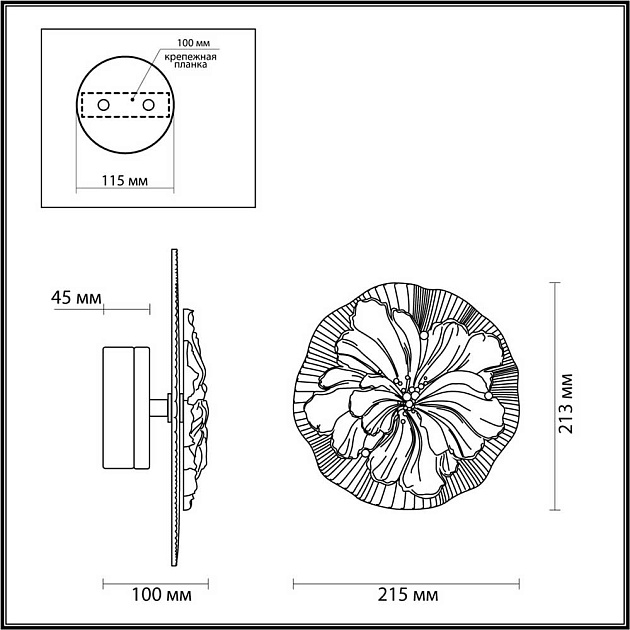 Настенный светильник Odeon Light FIORE 6614/8WL Фото № 7