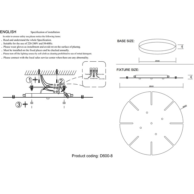 Основа для люстры Crystal Lux D600-8 Gold Фото № 2