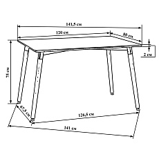 Стол обеденный DOBRIN SERRA WIDE (ножки светлый бук, столешница белая) 04-TD-LMZL SERRA WIDE 1