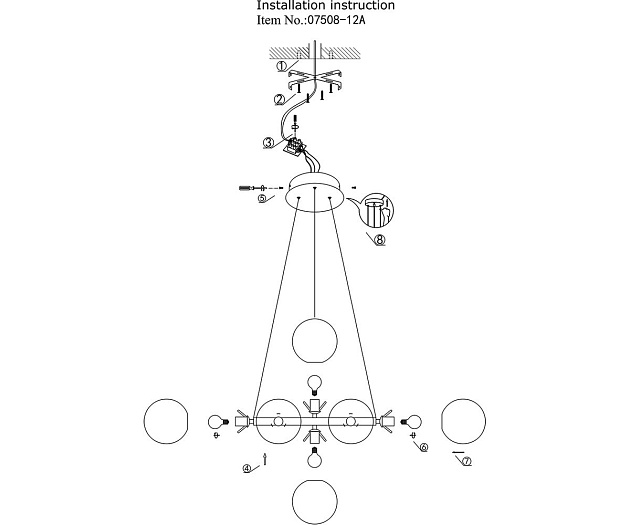Подвесная люстра Kink Light Сида 07508-12,20 Фото № 2