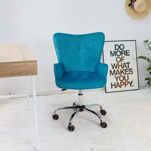 Поворотное кресло AksHome Bella бирюзовый, велюр 61454 Фото № 5