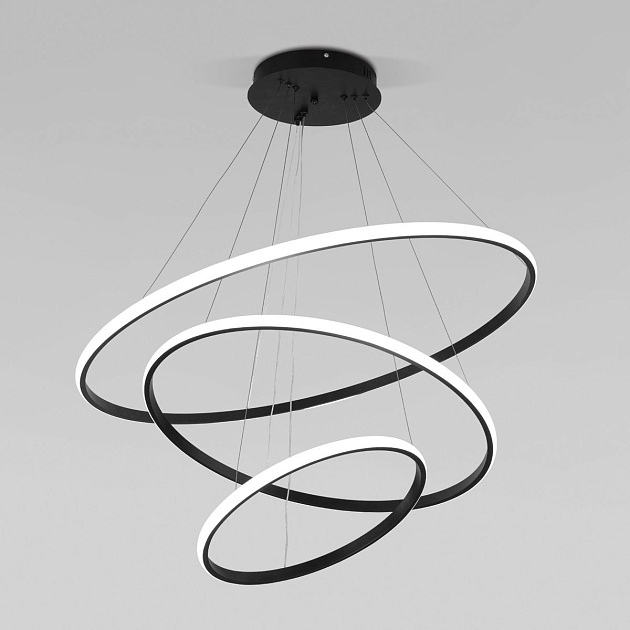 Подвесной светодиодный светильник Eurosvet Collars 90264/3 черный Фото № 8