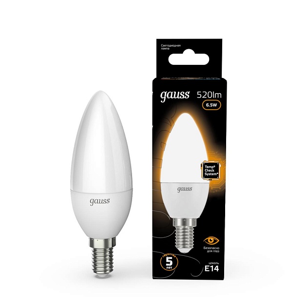 Лампа светодиодная Gauss E14 6.5W 3000К матовая 103101107 Фото № 9