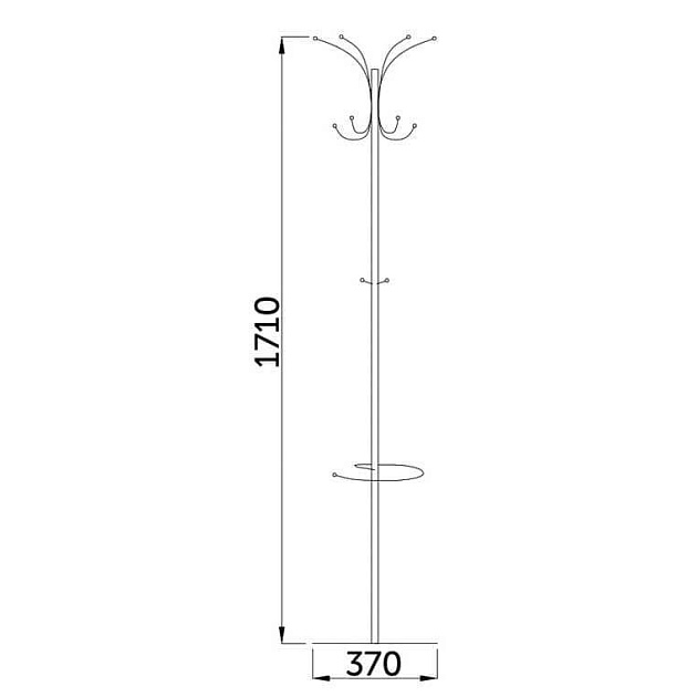 Напольная вешалка AksHome Antika черный, металл 50626 Фото № 2