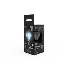 Лампа светодиодная филаментная Gauss E14 11W 4100К прозрачная 105801211 5