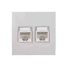 Розетка информационная 2XRJ45 ЭРА Elegance 14-3108-01 Б0034308 1