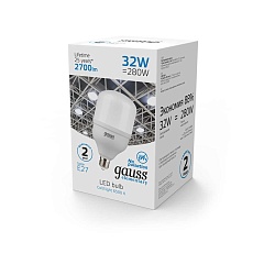 Лампа светодиодная Gauss E27 32W 4000K матовая 63233 1