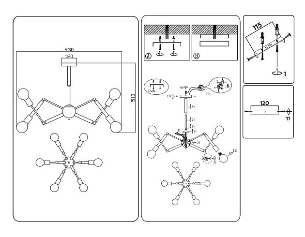 Подвесная люстра Ambrella light Traditional Loft TR80488 Фото № 7